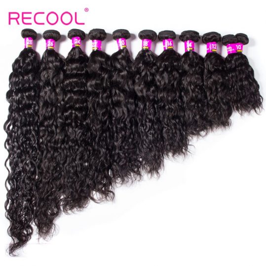 Recool Brazilian Virgin Hair Wet And Wavy Human Hair Weave Bundles One Piece Natural Color Hair Extension Can Buy 3 Or 4 Bundles