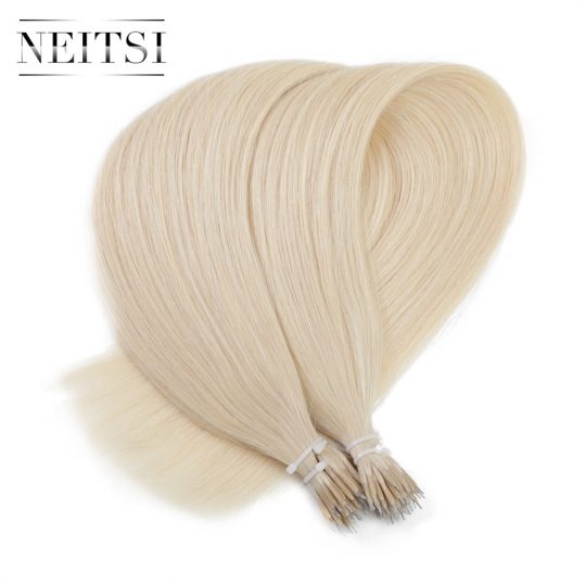 Neitsi Indian Straight Machine Made Micro Ring Remy Hair 100% Nano Ring Beads Human Hair Extensions 20" 1.0g/s 50g 20 Colors
