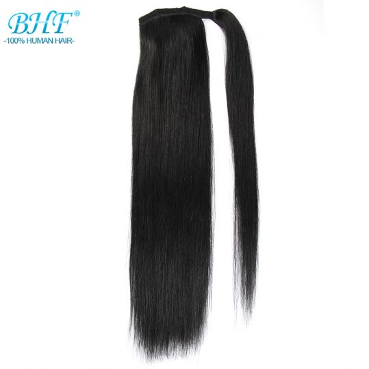 BHF Human Ponytail Hair Straight Russian Remy Pony Tail Extension 2# Dark Brown 613# Blonde 120g 24inch Clip in Wig