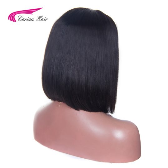Carina Hair Malaysian Non-Remy Human Hair Full Lace Wigs Middle Part Glueless Short Bob Wigs With Baby Hair for Black Women