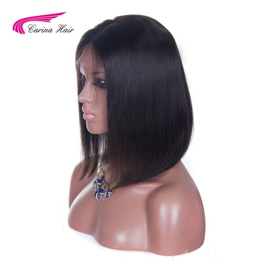 Carina Hair Malaysian Non-Remy Human Hair Full Lace Wigs Middle Part Glueless Short Bob Wigs With Baby Hair for Black Women