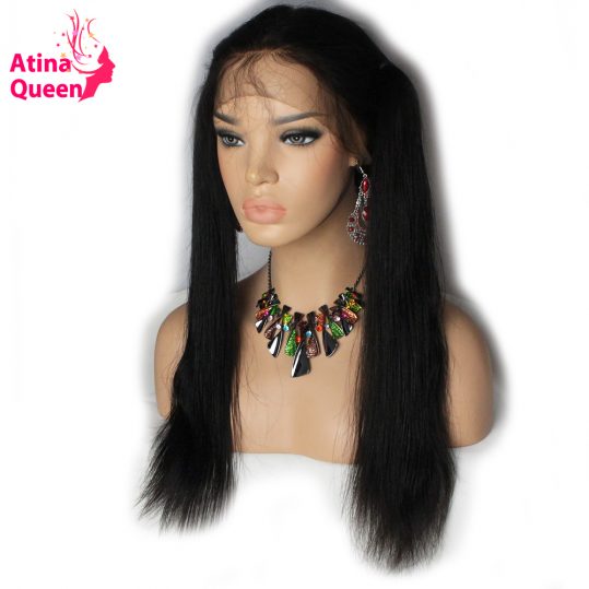 Atina Queen Full Lace Human Hair Wigs with Baby Hair Silky Straight Glueless for Black Women Pre Plucked Natural Hairline Remy