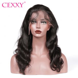 CEXXY Full Lace Human Hair Wigs Body Wave Brazilian Remy Hair Swiss Lace