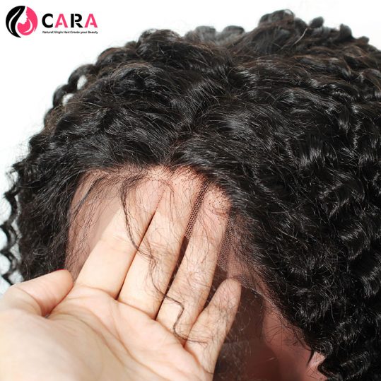 CARA Kinky Curly Full Lace Human Hair Wigs Brazilian Hair Natural Color Pre Plucked Hairline Non-Remy Hair