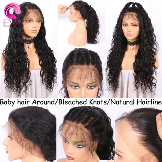 Eva Hair 250% Density 360 Lace Frontal Wig Pre Plucked With Baby Hair Natural Wave Brazilian Remy Human Hair Wig For Black Women