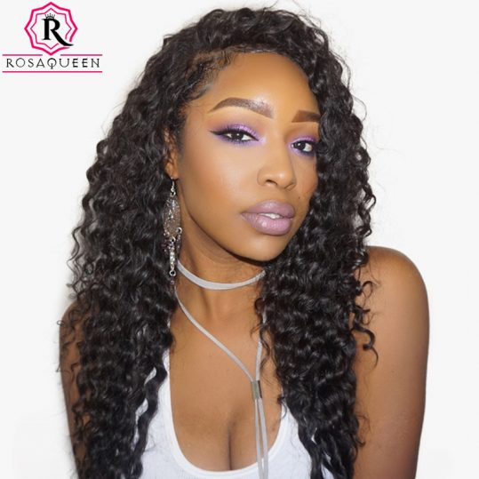 360 Lace Frontal Wig With Baby Hair 180% Density Deep Wave Brazilian Lace Front Human Hair Wigs For Black Women Rosa Queen Remy