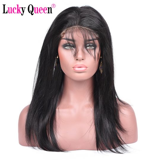 Lucky Queen Peruvian Straight Closure Pre Plucked 360 Lace Frontal Closure With Baby Hair 100% Human Hair Non Remy Hair