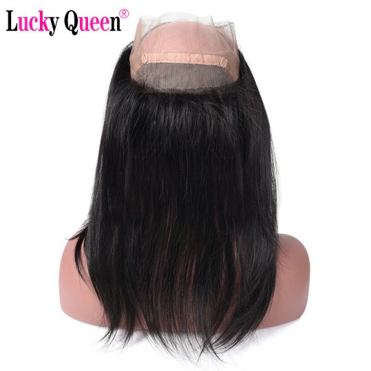 Lucky Queen Peruvian Straight Closure Pre Plucked 360 Lace Frontal Closure With Baby Hair 100% Human Hair Non Remy Hair