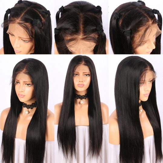 Eva Hair 180% Density 360 Lace Frontal Wigs Pre Plucked With Baby Hair Brazilian Remy Straight Human Hair Wigs For Black Women