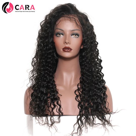 360 Lace Frontal Wig Pre Plucked With Baby Hair Deep Wave Brazilian Hair Natural Color Non-Remy CARA