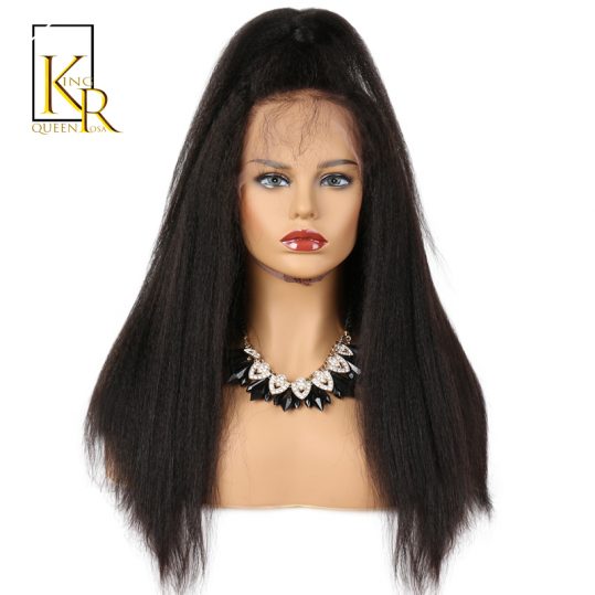 360 Lace Frontal Kinky Straight Wig Front Plucked With Baby Hair Remy Brazilian Human Hair Wigs For Black Women King Rosa Queen
