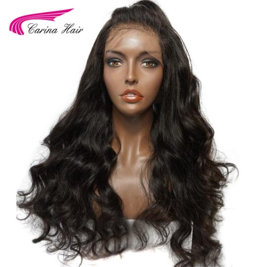 Carina Hair 360 Lace Frontal Wigs For Black Women Body Wave Natural Color Pre-Plucked Natural Hairline Peruvian Remy Human Hair