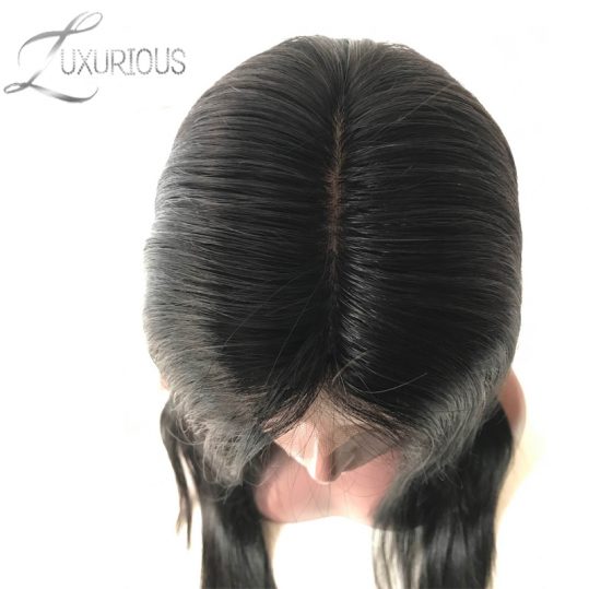 Luxurious 180% Density Silk Base Lace Front Human Hair Wigs For Black Wowen Straight Brazilian Remy Hair With Baby Hair