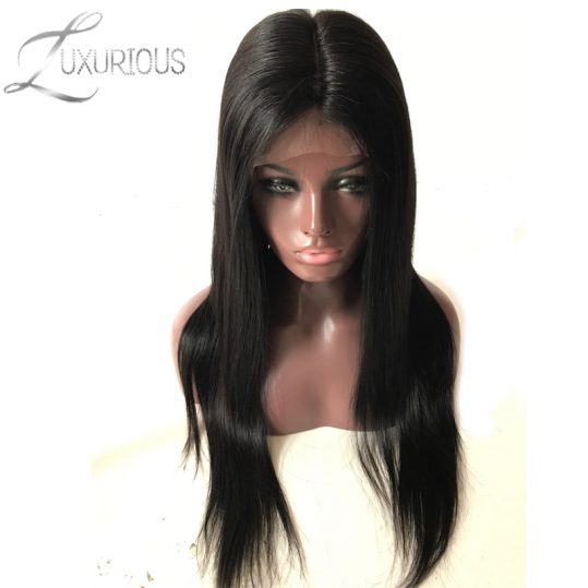 Luxurious 150% Density Silk Base Full Lace Wigs Straight Natural Color Brazilian Remy Human Hair For Black Women