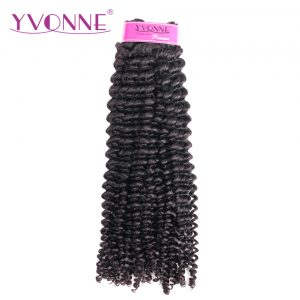 YVONNE Kinky Curly Brazilian Virgin Hair Weft 1 Bundle Natural Color 100% Human Hair Weaving Free shipping