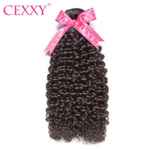 CEXXY Peruvian Virgin Hair Kinky Curly Natural Color 100% Human Hair Weave Bundles Free Shipping