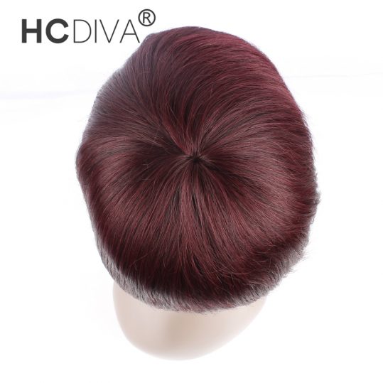 HCDIVA Brazilian Human Hair Wigs For Black Women Short Fashion Style Wigs 1B/99J or Natural Color Non Remy Hair