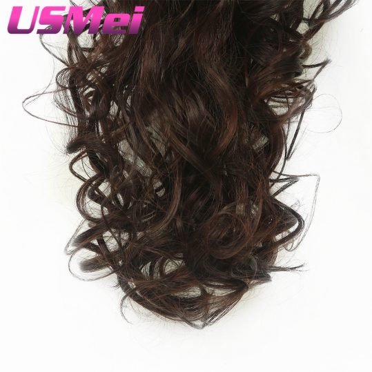 USMEI 32 inches Long curly Claw Clip Ponytail Fake Hair Extensions False Hair Pony Tails Horse Tress Synthetic Hairpieces