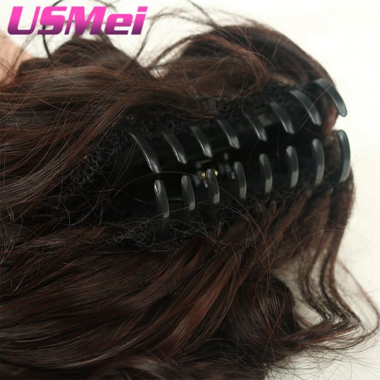 USMEI 32 inches Long curly Claw Clip Ponytail Fake Hair Extensions False Hair Pony Tails Horse Tress Synthetic Hairpieces