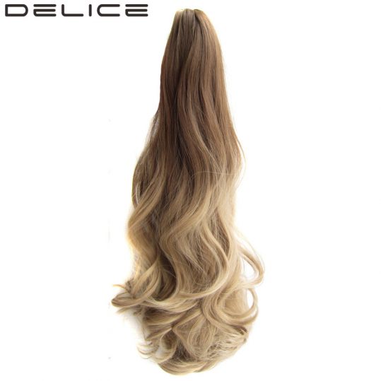 [DELICE] 55cm/22inches Women's Colorful Ombre Ponytail Synthetic Hair Long Wavy Claw Ponytails 170g/piece