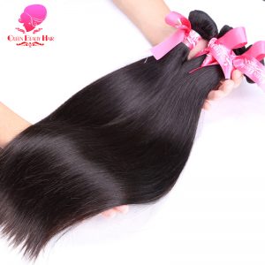 QUEEN BEAUTY HAIR Straight Brazilian Virgin Hair Weave Bundles 1 Piece Unprocessed Human Hair Extensions Free Shipping