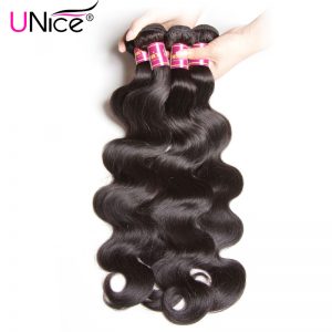 UNICE HAIR Brazilian Virgin Hair Body Wave 1 Piece Only 100% Human Hair Extensions Natural Color Unprocessed Hair Bundles 8"-30"