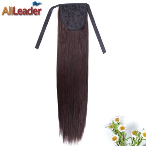 AliLeader Products Ombre Pony Tail Hair Extensions 50CM 80G Long Straight Syntheitc Clip In Hair Extension Ponytail Hairpieces