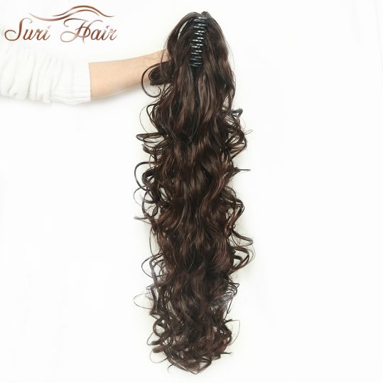 Suri Hair 32 inch Women Claw On Ponytail Extensions 220g Fake Long Wavy Pony Tail Hair Piece Brown/Blonde 3 Colors Avaliable