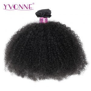 Yvonne Afro Curly Brazilian Virgin Hair 1 Piece Natural Color 100% Human Hair Weaving Free shipping