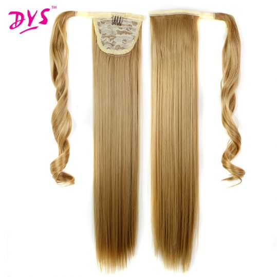 Deyngs 24inch Straight False Hair Ponytail Clip In Hair Tail Hairpieces With Hairpins Synthetic Hair Pony Tail Hair Extensions