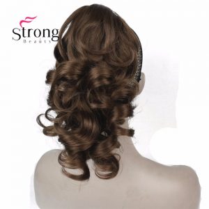 StrongBeauty 12" Curly Synthetic Clip In Claw Ponytail Hair Extension Synthetic Hairpiece 125g with a jaw/claw clip