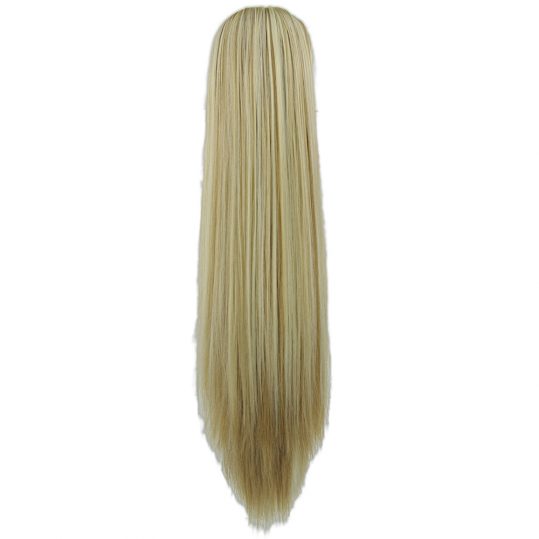 Soowee Long Straight Clip In Hair Extensions Piece Blonde Gray Little Pony Tail Synthetic Hair Claw Ponytails