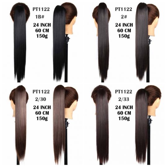 Luxury for Braiding 24" 150g Mixed Color High Temperature Fiber Claw Clip Drawstring Ponytail Synthetic Hair Pieces Extensions