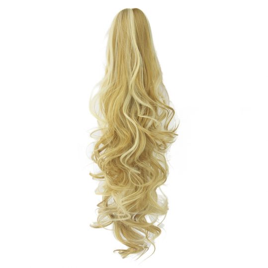 Soowee Long Wavy Clip In Hair Piece Extensions Blonde Black Pony Tail Synthetic Hair Claw Ponytail