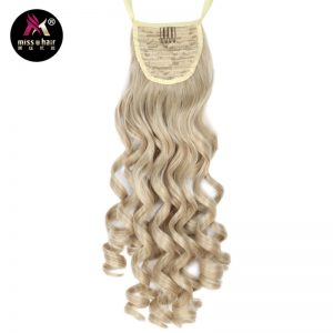 Miss U Hair Women Long Screw Curly drawstring Ribbon Ponytails Hairpiece Clip In Hair extensions
