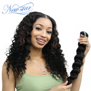 Guangzhou New Star Deep Wave Brazilian Virgin Hair Bundles Nature Color Human Hair Weaving 10''-30''Inches For Black Women