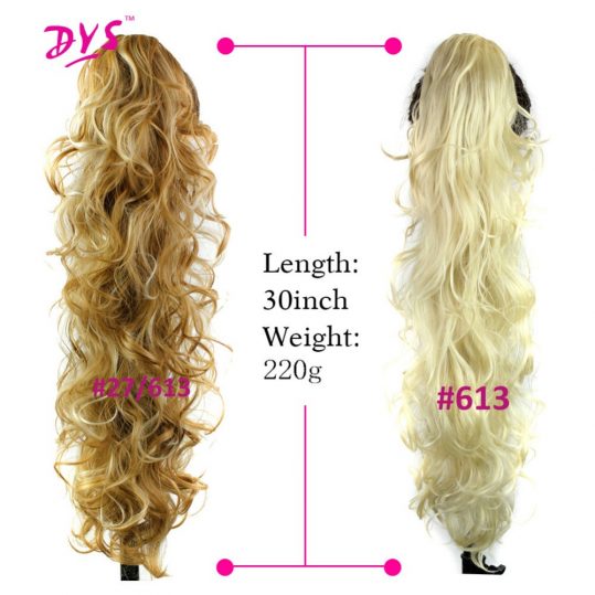 Deyngs Bouncy Curly Synthetic Ponytail 30inch 220g Long Tress Claw In Pony Tail Hair Extension Natural False Hairpiece For Women
