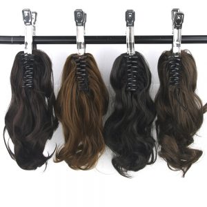 Soowee Wavy Synthetic High Temperature Fiber Hair Claw Ponytail Little Hair Pony Tail Clip in Hair Extensions Hairpiece