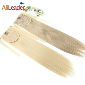 AliLeader Product 10Colors 80G 50CM Long Fake Ponytail Hair Extensions Clips On Pony Tails Blonde Ponytail Hair Pieces Synthetic