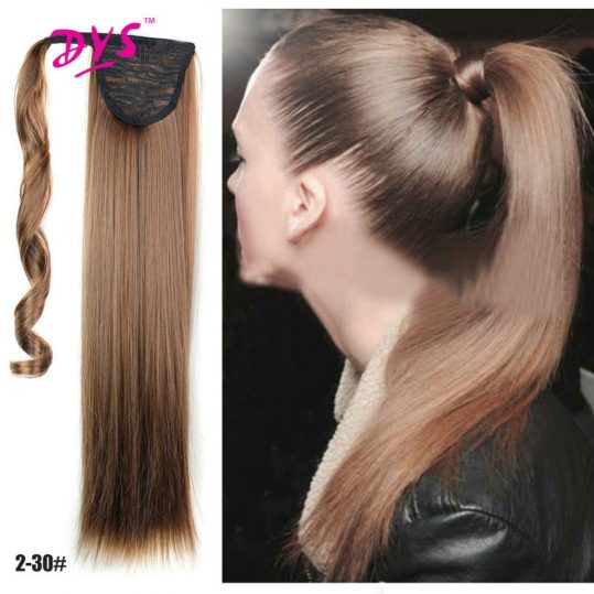 Deyngs Synthetic Drawstring Ponytail Hair Extensions Women's Long Silky Straight Fake Pony Tail Hair Tress 24inch Heat Resistant
