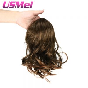 USMEI HAIR clip in hair ponytail short synthetic hairpiece high temperature fake hair extension 8 colors for women choose