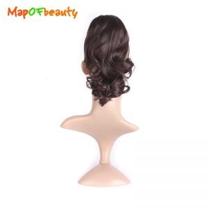 Short Curly Gripper Ponytail in Hairpiece Hair Extensions black brown 3 color Heat Resistant Synthetic hair MapofBeauty