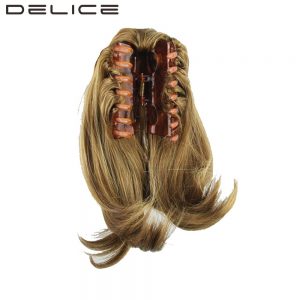 [DELICE] 26cm/10inch Women's Straight Claw Clip In Heat Resistance Fiber Synthetic Hair Short Ponytail