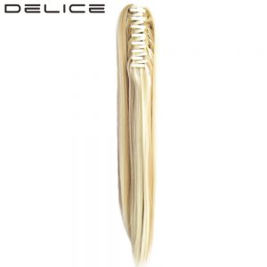 [DELICE] 55cm (22inch) Women's Synthetic Long Straight Claw Ponytails Piano Color