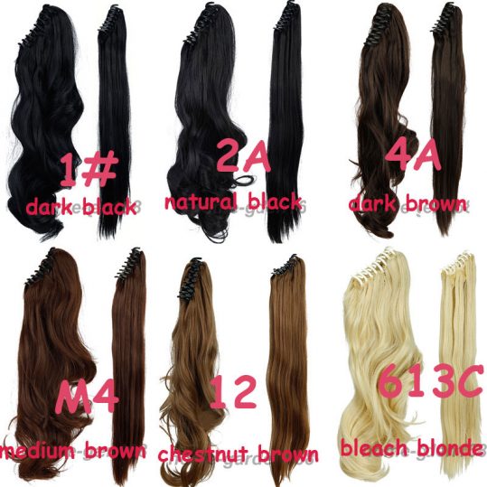 S-noilite Long Wavy Wrap Around Ponytail Claw Jaw in Hair pieces Real Natural Remy Hair Extensions for human