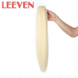 Leeven 20''120g Synthetic Ponytail Fake Hairpieces Claw Pony Tail  Straight Hair Extensions High Temperature Fiber 6 colors