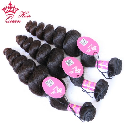 Queen Hair Products Brazilian Virgin Hair Loose Wave 12" to 28" Natural Color 100% Human Hair Weaving Bundle Unprocessed Hair