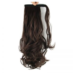 Soloowigs natural Wave High Temperature Fiber Long Verlcro Pony Tails 22inch Hair Extensions for Women