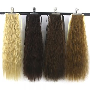 Soowee 10 Colors Kinky Curly Ponytails High Temperature Fiber Pony Tail Hairpiece Synthetic Hair Extensions for Black Women