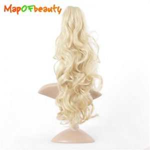 MapofBeauty Long Claw Clip black blonde 4 colors Ponytail Fake Hair Extensions False Hair Pony Wavy Synthetic Hairpieces Pieces